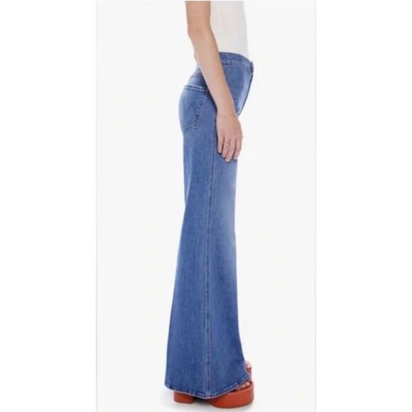 Mother The Tab Roller Skimp Wide Leg Jeans From Out Of Town Blue USA Size 24 - Picture 2 of 13